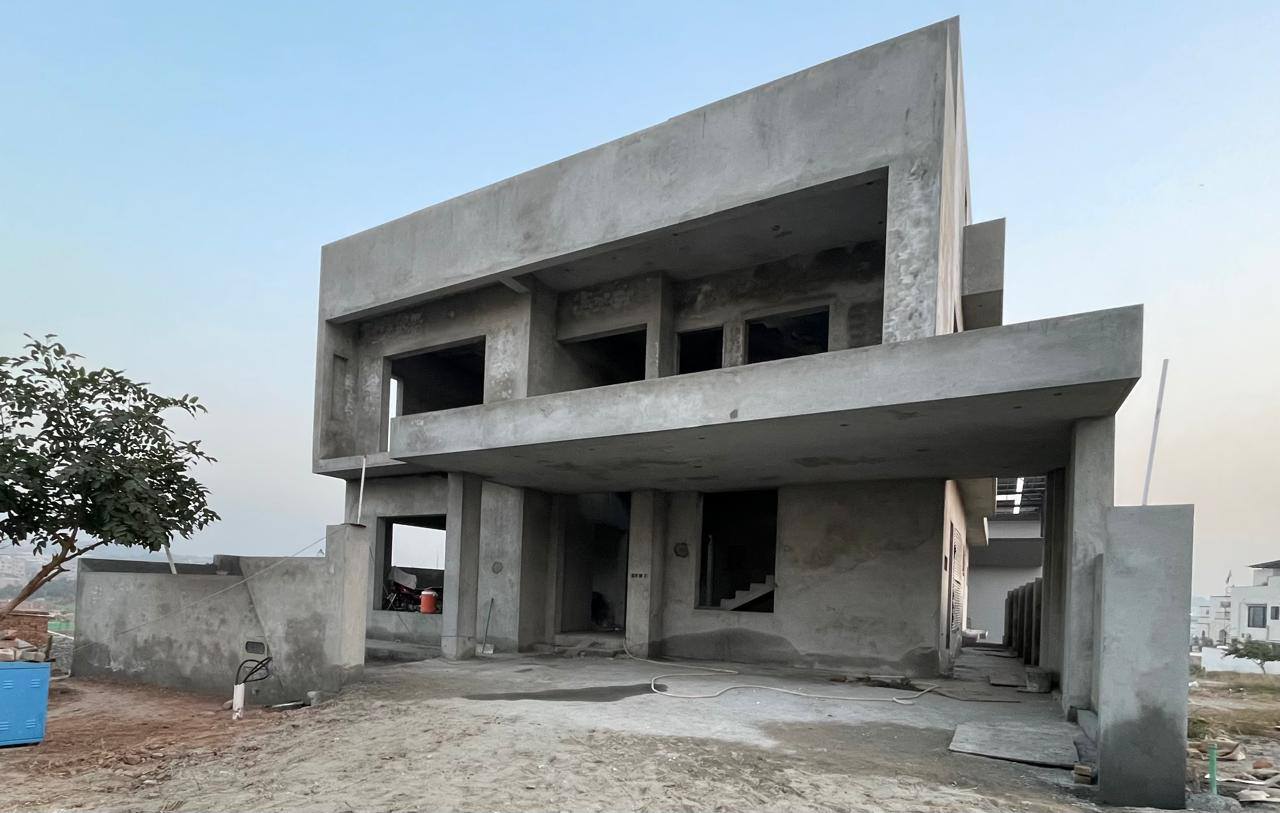 gray structure house in islamabad